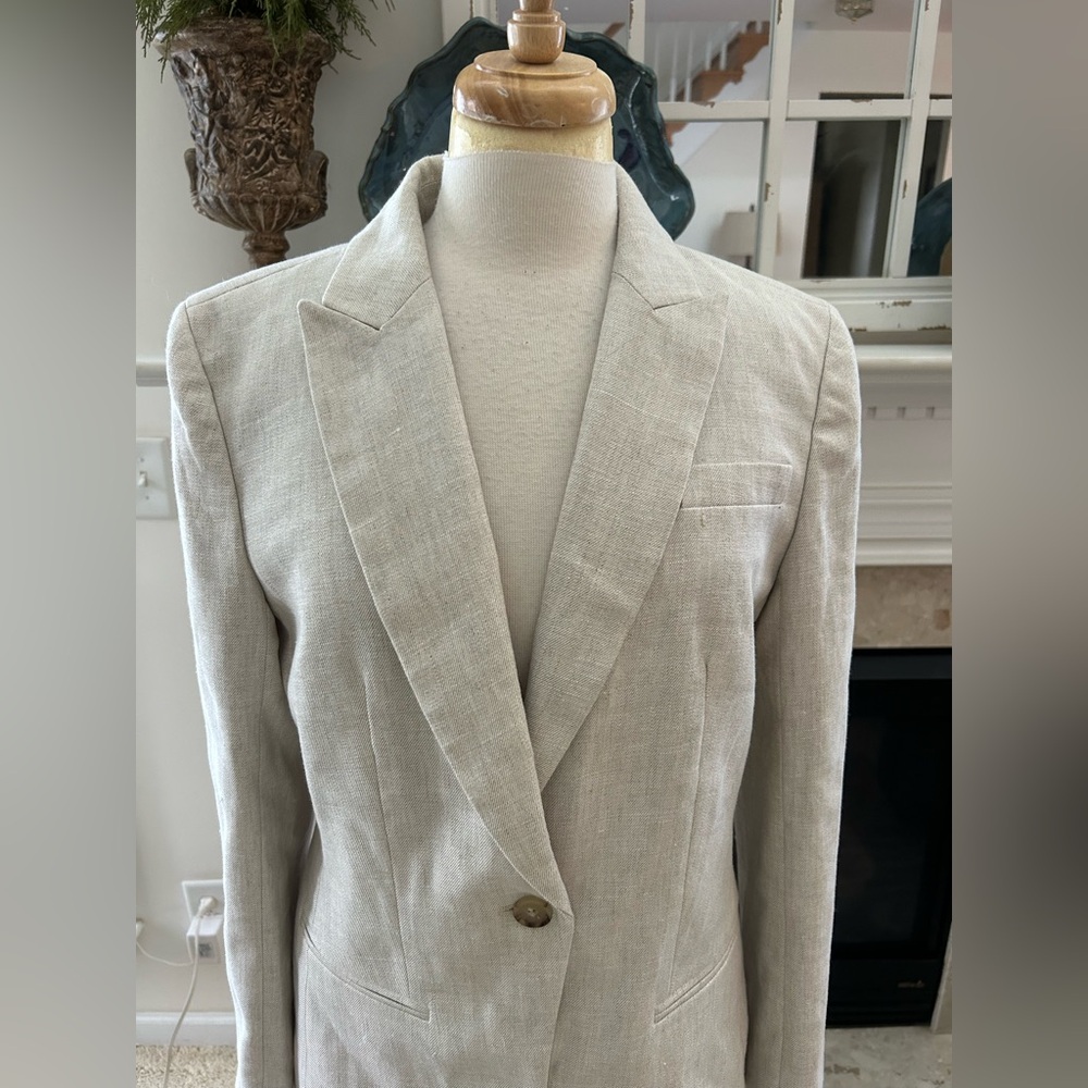 J Crew Alexandra Flax Ivory Linen Blazer - Picture 3 of 14